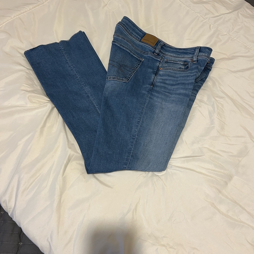 American Eagle Outfitters Blue Kick Boot Jeans